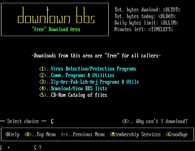 ANSI art: MENU5400.CTL